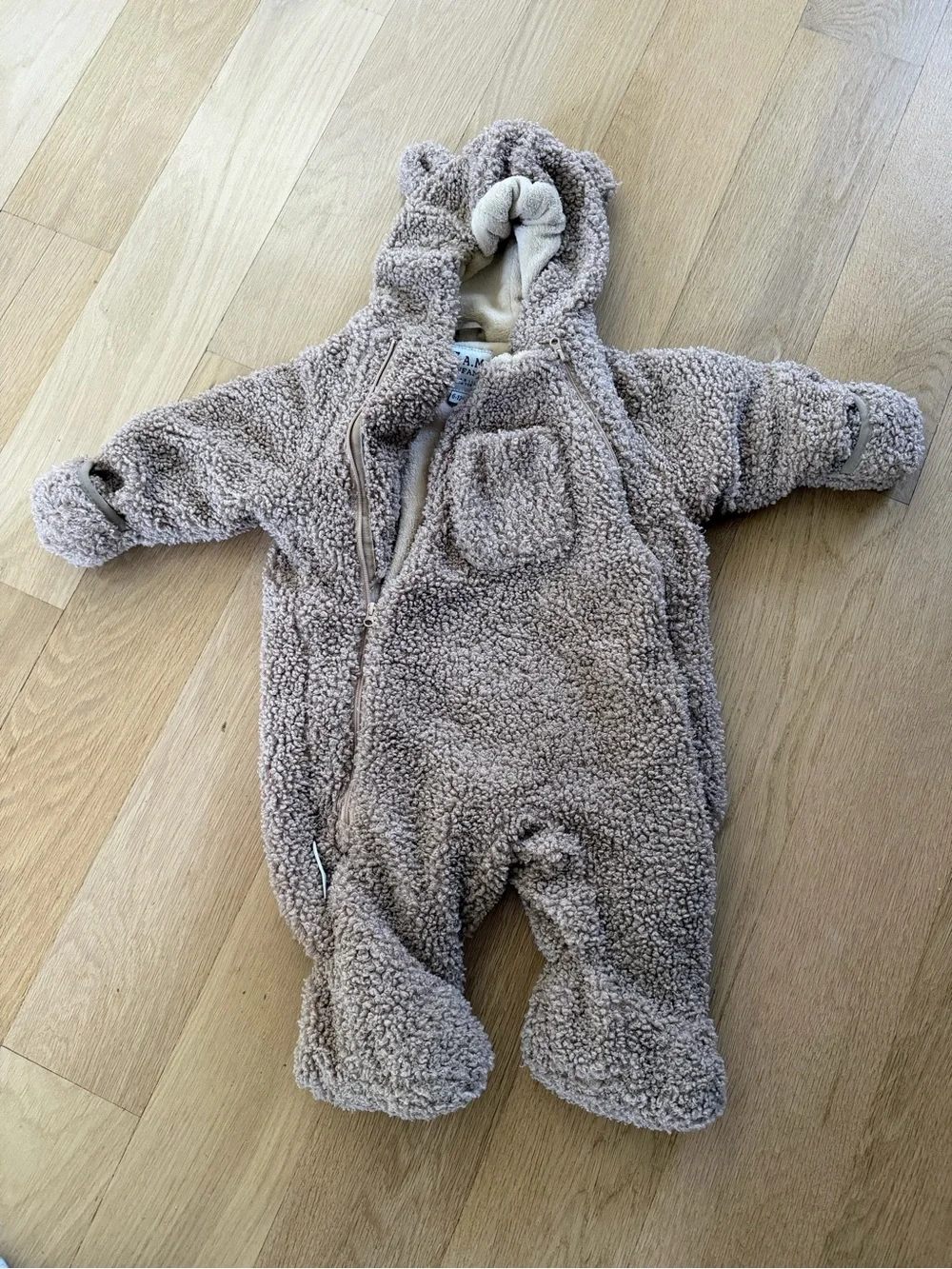 7AM ENFANT Plush Teddy Sherpa One-Piece Romper - Cream